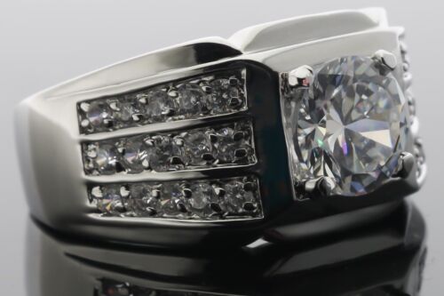Details about  / Rock Solid 6 carat cz Mens ring Rhodium Overlay size 12 T6