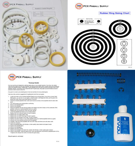 Includes Rubber Ring Kit 1976 Bally Aladdin/'s Castle Pinball Basic Tune-up Kit