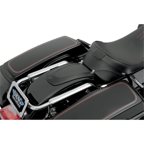 Drag Black Leather Rear Fender Skin Bib For Harley Touring 1997-2018