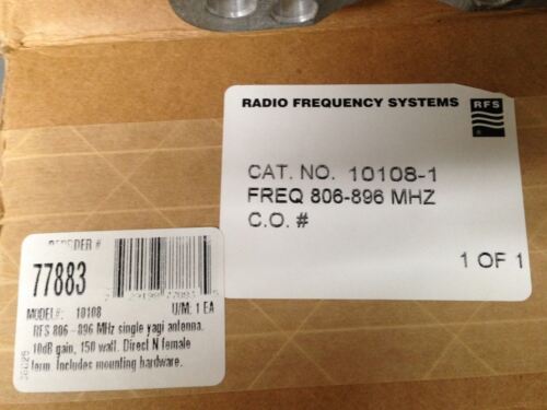 Radio Frequency Systems 10108-1 Directional Yagi Antenna 1 pc New 806-896 MHz 