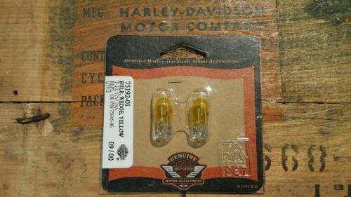 Harley Davidson Yellow Wedge Light Bulbs .24A T-10 75192-01 NOS OEM Evo 2 Pack