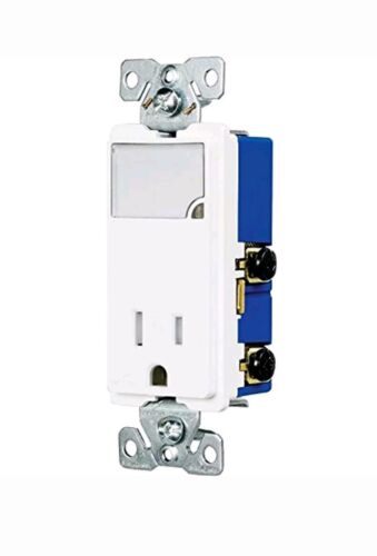 W Electrical Outlets & Receptacles Eaton TR7735W 3-Wire Receptacle Combo Nightlight with Tamper Resistant 2-Pole