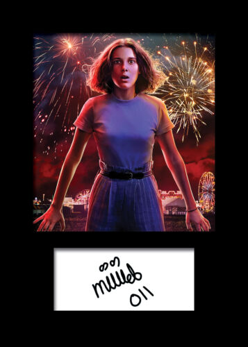 FREE DELIVERY MILLIE BOBBY BROWN #1 A5 Signed Mounted Photo Print 