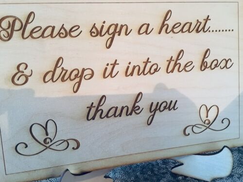 Wedding Guest Book Personalised Wooden Rustic Alternative Heart Wish Box