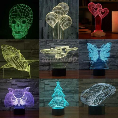 3D LED Nachtlichter Nachttischlampen Touch Lampe für Kinder Deko 