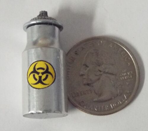 Dollhouse miniature handcrafted BIOHAZARD small canister Science Hospital 1//12th