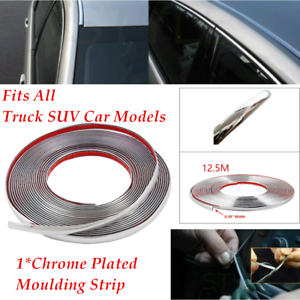 1* Soft PVC 12.5m Chrome 3M Adhesive Car Door Edge Moulding Trim Strip Protector 