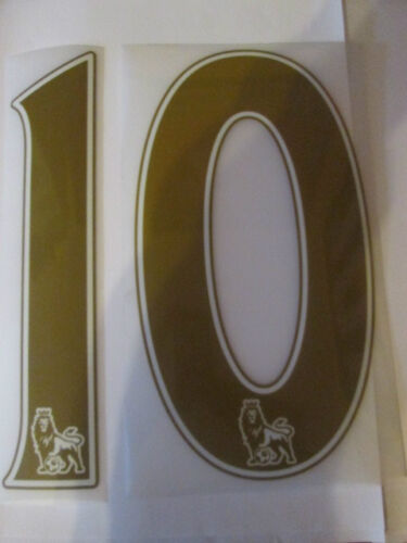 no 10 Premier League EPL Football Shirt Name Set Rear Number Gold Sporting ID