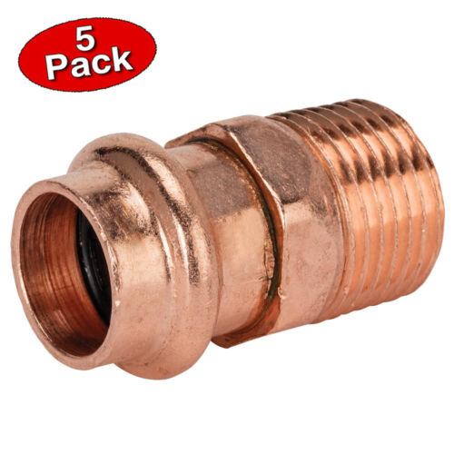 Press 2/" inch Copper Press X Male Adapter Plumbing Fitting 5 Pack