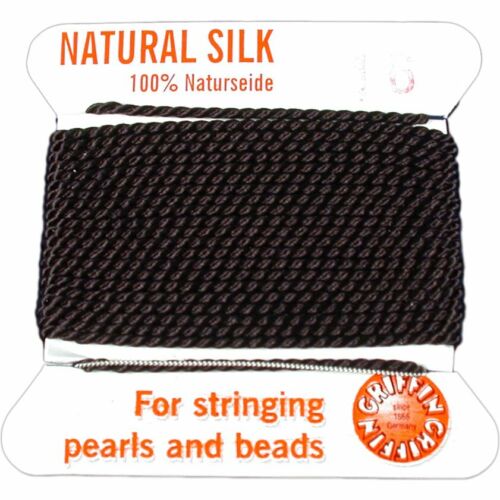 Griffin Thick Silk Beading Bead Cord Black Size 16 1mm 
