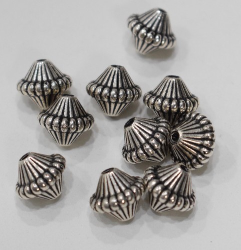 20mm Beads Silver Etched Fluted Cone Beads 19mm