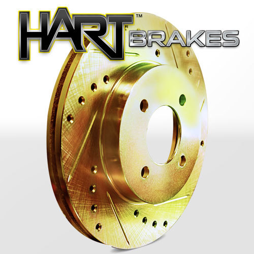Fits 2006-2010 Lexus IS250 Front Rear Gold Drill Slot Brake Rotors+Semi-Met Pads