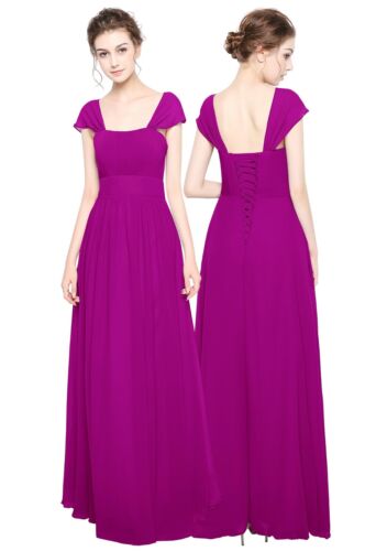 UK Chiffon Long Formal Wedding Evening Ball Gown Party Prom Bridesmaid Dresses 