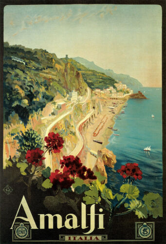 Vintage E.N.I.T Travel Poster A1A2A3A4Sizes Visit THE AMALFI COAST..ITALY.