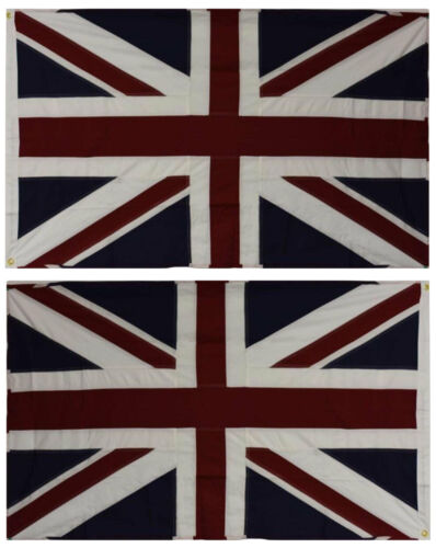 3x5 UK United Kingdom Embroidered Sewn Cotton Flags 100% USA Made Grommets 