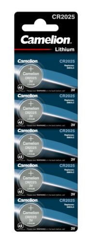 5 x Camelion CR2025 Knopfzellen Uhrenbatterien Knopf Zellen DL2025 MHD 12-2026 