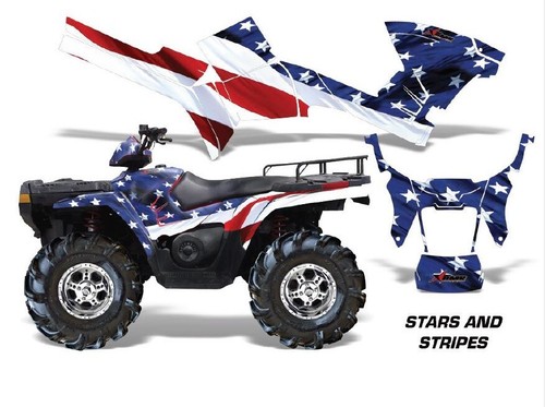 ATV Graphics Kit Decal Sticker Wrap For Polaris Sportsman 500//800 05-10 StarsStr