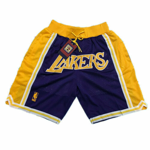 Rétro Los Angeles Lakers Kobe Bryant Basketball Shorts Jaune