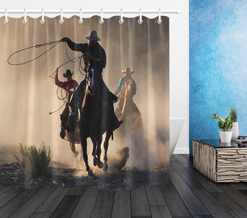 Mercedes-benz horse Backdrop 100/% Polyester Shower Curtain Set With Hooks LB