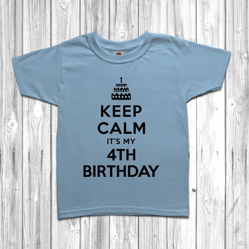 Keep Calm IT /'S MY 4th Quarto Compleanno T-shirt Tee Regalo per 4 anni Ragazzi Ragazze