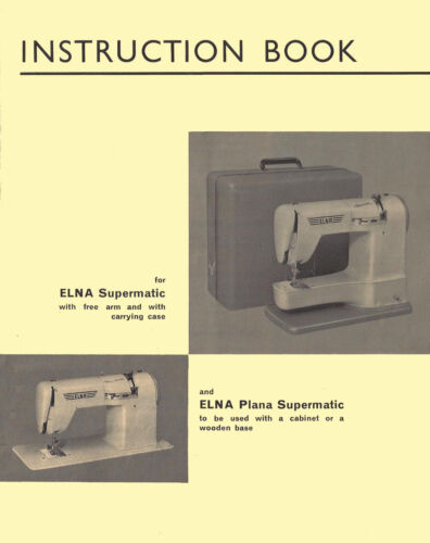 USER'S MANUAL/ Operating Instruction on CD in PDF TAN ELNA Supermatic Plana 