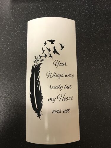 Star Bottle LED Light Up Your wings were ready but my Heart was not bottle Decal