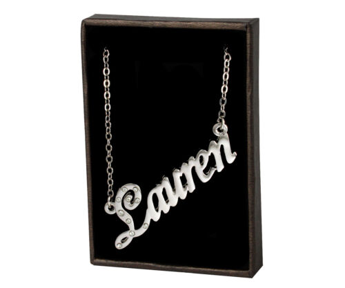 Name Necklace Lauren 18K Gold PlatedName Plate Jewelry Pendant Nekless Love 