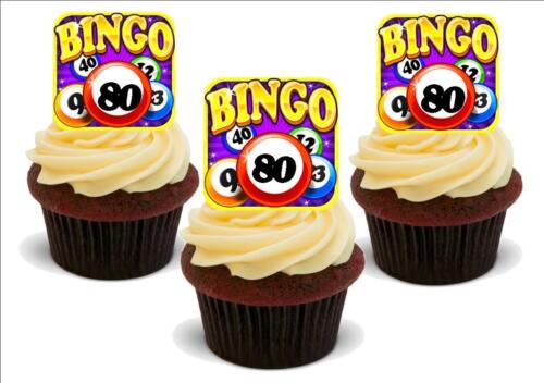 Bingo card 80th Birthday Stand Up Premium Card Cake Toppers