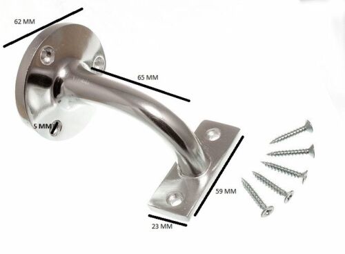 Stair hand rail bracket polished aluminium paa 2.5 in /& screws Qty pack of 6