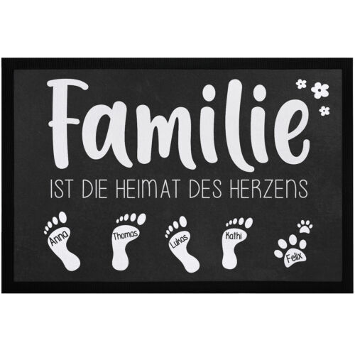 Fußmatte Familie mit Namen personalisiert Elefanten Wunschnamen individuell