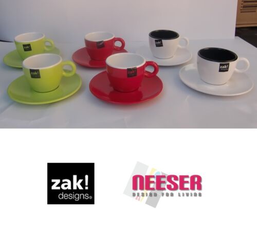 Zak Farben Designs Espresso Tassen mit Untertasse 2-er Set versch 