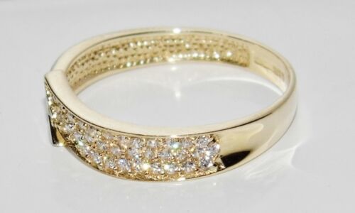 9ct Yellow & White Gold 0.20ct Fancy Band size N UK Hallmarked 