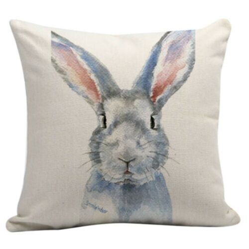 18'' Spring Easter Bunny Flower Egg Pillow Case Couch Cushion Cover Home Decor 