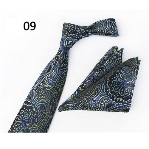 Details about  / Men’s Geometric Floral Paisley Necktie Handkerchief Pocket Square Hanky Tie Set