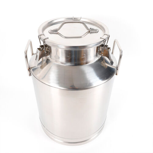 50L Stainless Steel Milk Can Wine Pail Bucket Tote Jug Oil Barrel Tea Canister 