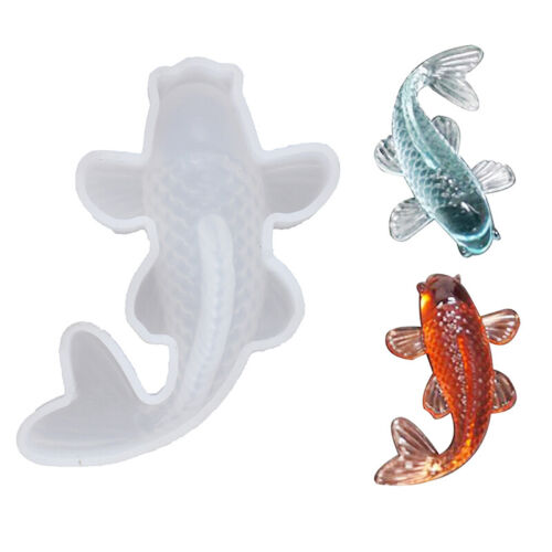 3D Lucky Koi Fish Silicone Mold DIY Resin Casting Art Jewelry Making Craft L^