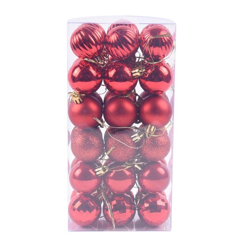 36//48X Glitter Bright Christmas Tree Balls Ornament Baubles Xmas Party Decor #
