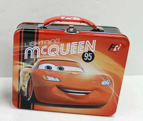 Walt Disney/'s Cars Embossed Large Carry All Tin Tote Lunchbox Style B NEW UNUSED