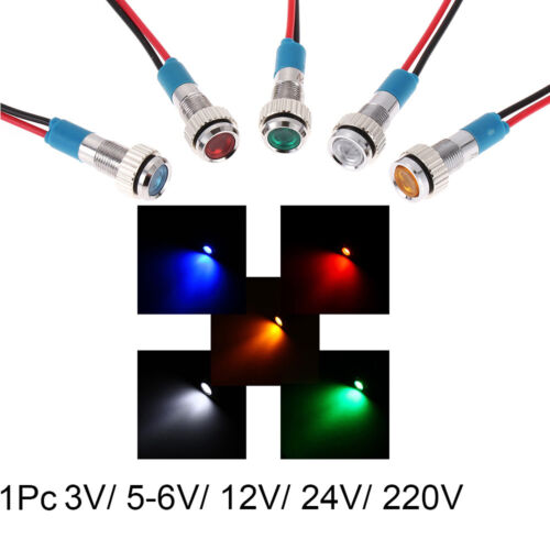 6mm LED Metal Indicator Light Signal Lamp 3V 5V//6V//9V//12V//24V//220V Waterproof