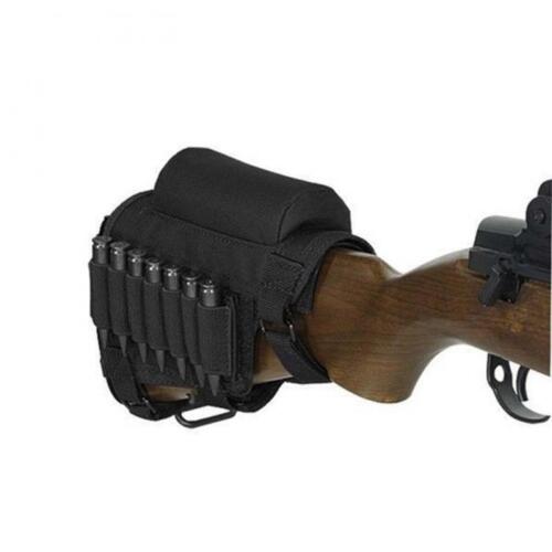 Nylon Tacitcal Elastic Butt Stock Rifle Shell Holder Carry 7pcs Bullets Hunting 