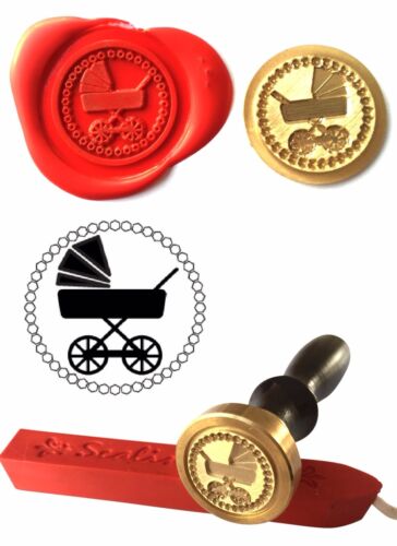 BABIES PRAM New Born Coin Seal and Red Wax Stick XWSC192-KIT Wax Stamp 