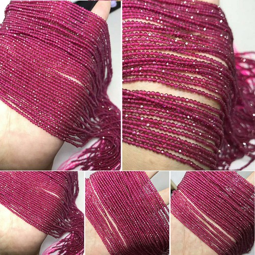 2mm Natural Red Ruby Loose Spacer Beads String Jewelry Making Finding Crafts DIY