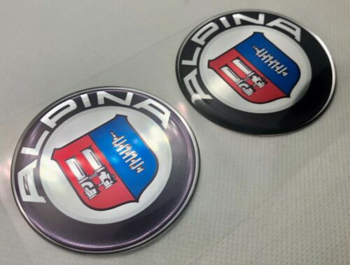 30 mm. 2 pcs BMW Alpina Round Logo 3D Domed Badge Sticker