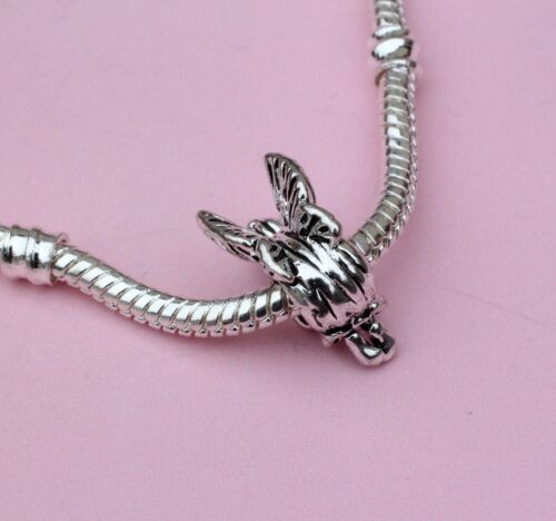 Silver fairy Pixie angel wings gold heart Charm Fit European Brand bracelet UK