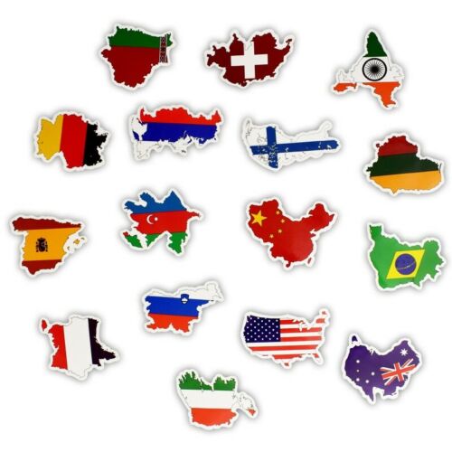 and a lot more bags 50 Unique National Flag Sticker package for suitcases 