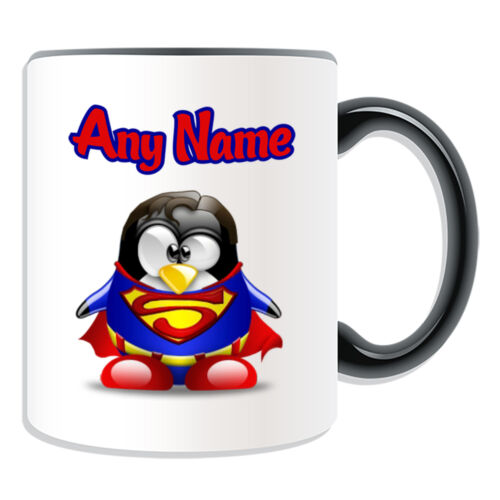 Personalised Gift Penguin Superman Mug Money Box Cup Hero Movie Superhero Film