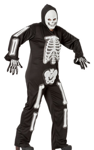 Skelett Damen Herren Kostüm Gerippe Knochen Halloween Kostüm Karn Vakuumbeutel