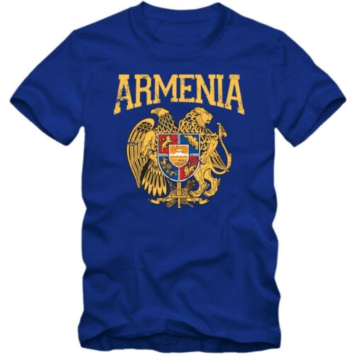 L/'Arménie Blason T-shirt République d/'Arménie Rouge Bleu Orange Caucase Messieurs Shirt