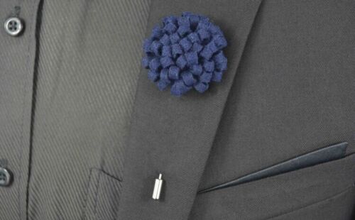 Handmade Men’s Flower Lapel Pin 1.3" Wool Felt Boutonniere Stick Pin ML14 