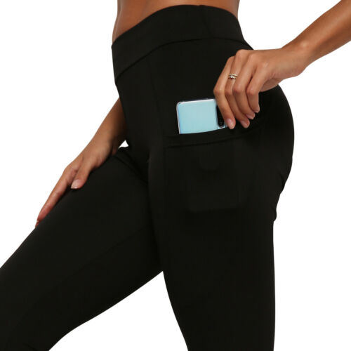 Para mujeres cintura alta polainas de elevación Trasero en cuclillas prueba entrenamiento Power Flex Pantalones De Yoga